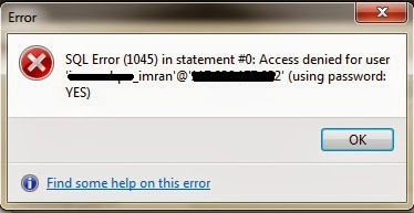 Access denied for user ‘username’@’host’ (using password: YES)