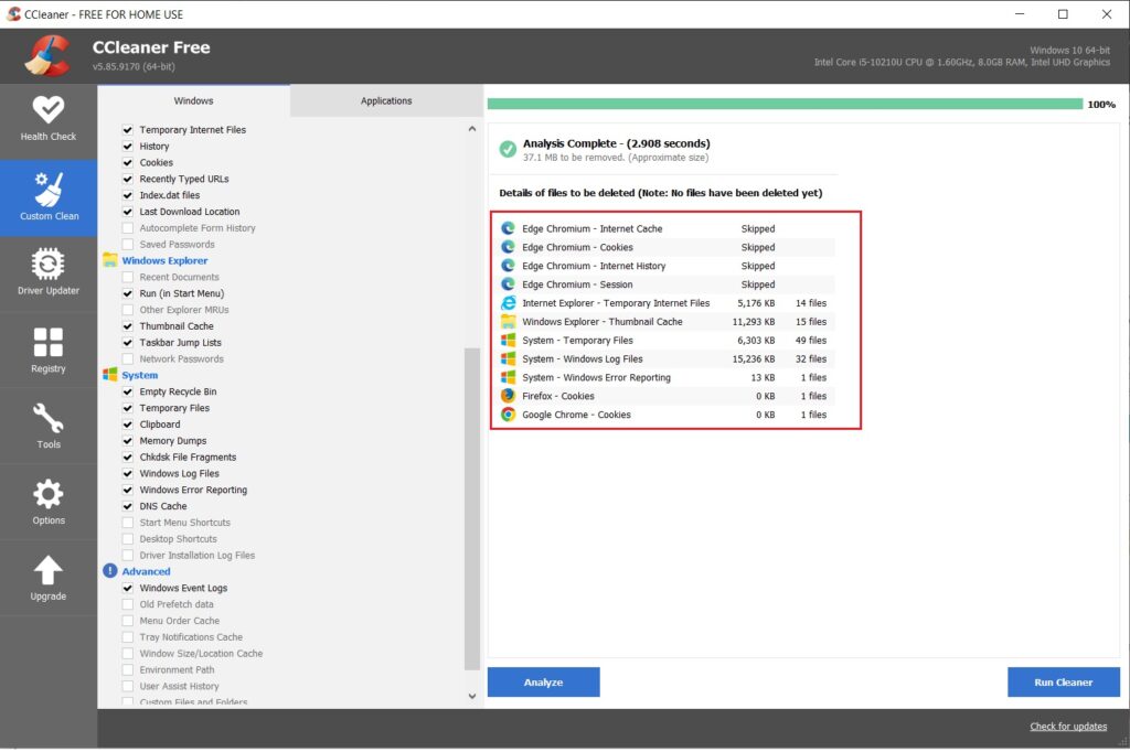 How to Free Up Disk Space 1 ccleaner disk clean