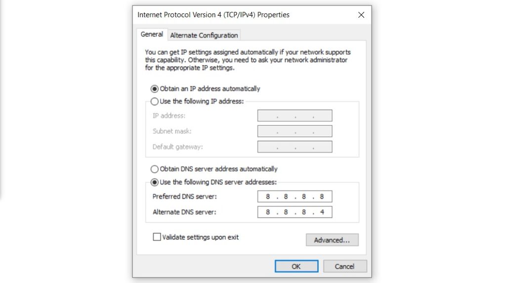 How to access adf.ly in India 5 ipv4 setting