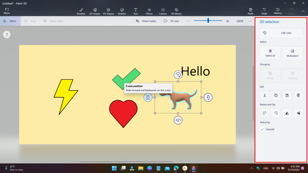 Where to find select tools placed in Paint 3D 3 3d select tool in paint 3d