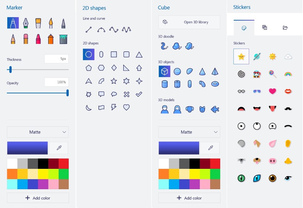 What is Microsoft's Paint 3D? 3 paint 3d tool options