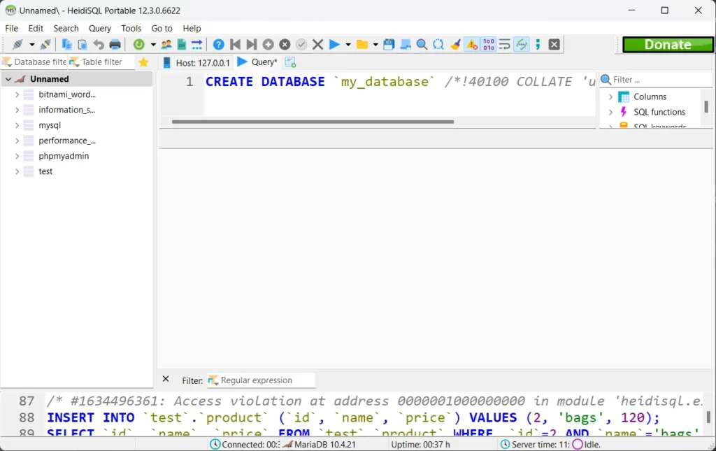 How to create database in heidisql 3 create database using sql query heidisql