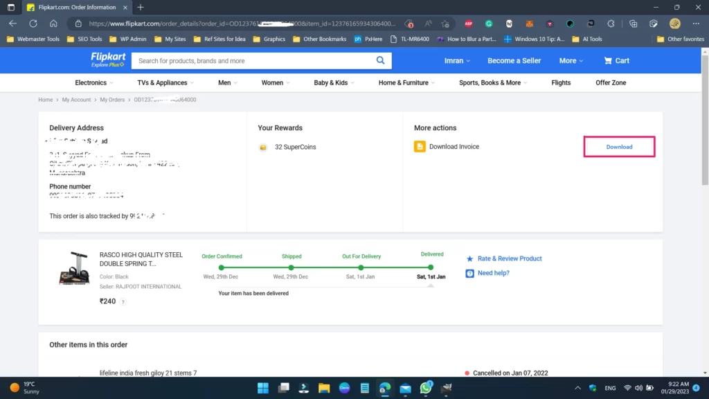 How to Download Invoice from Flipkart 2 Download Invoice from Flipkart