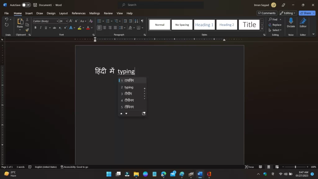 How to write in Hindi in MS Word 5 write in hindi in ms word