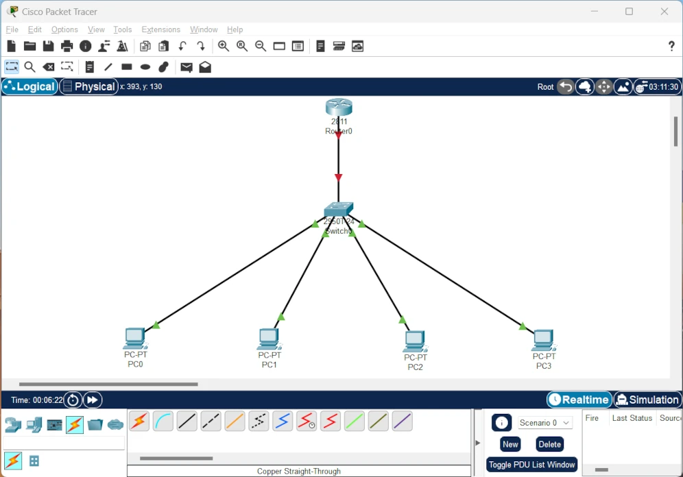 lan setup in cisco packet tracer