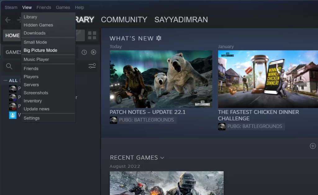 How to Exit From The Steam's Big Picture Mode 2 enter big picture mode in steam