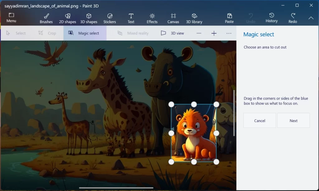 How to Make an Image Transparent in Paint 3D 2 magic select tool in ms paint 3d