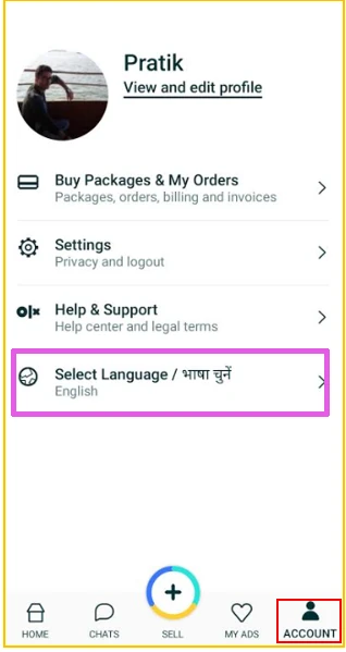 How to Change Language in Olx 4 change language in olx app