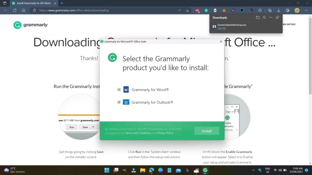 How to Add and Open Grammarly in Word 1 grammerly download