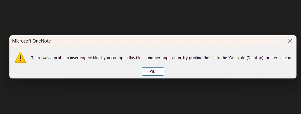 try to printing file to onenote
