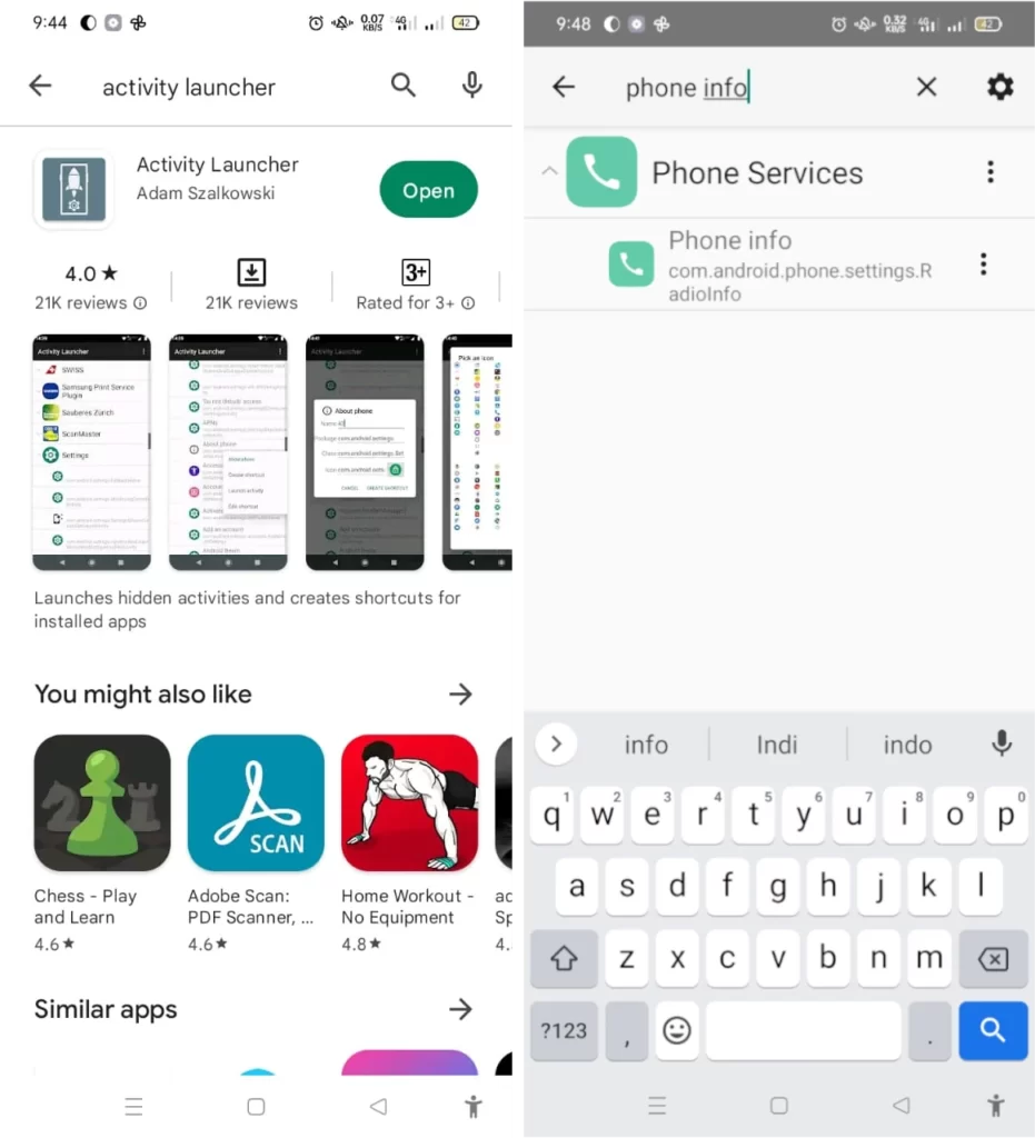 How to Set 4G Only Network Mode on Any Android Mobile 2 install and open activity launcher