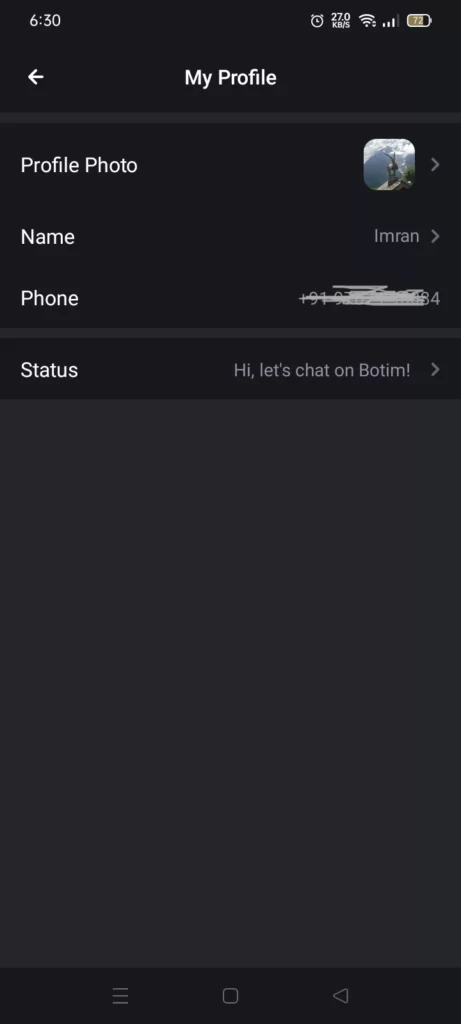 How to Remove BOTIM Profile Picture 3 profile options in botim app