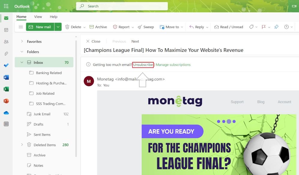 How to Unsubscribe From Unwanted Email 2 unsubscribe from unwanter email in outlook
