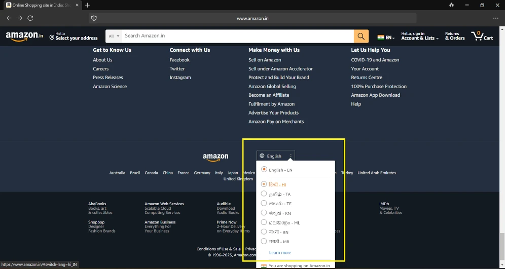 How to Change Language on Amazon: A Step-by-Step Guide 3 amazon change language option in website