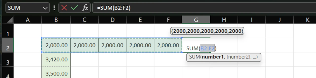 Excel AutoSum Shortcut - A Quick and Easy Way to Sum Data 4 autosum on left