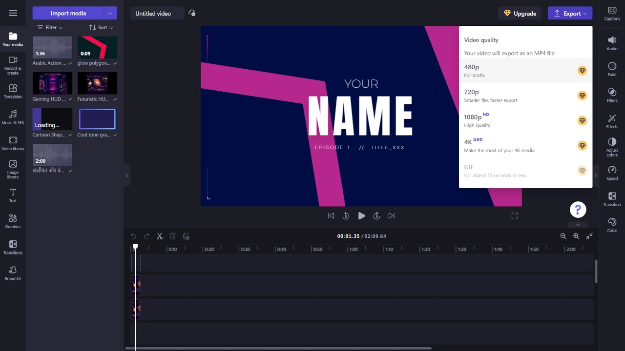 How to Make MOV Files Smaller? 2 clipchamp video tool