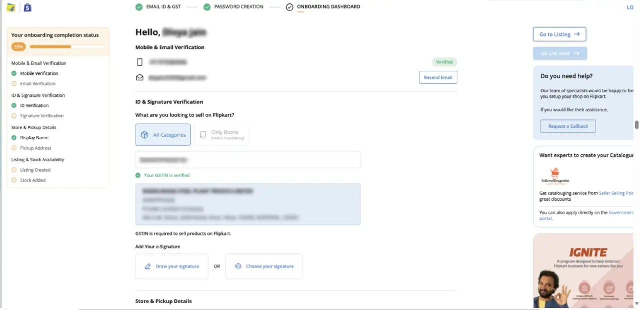 Creating a Seller Account on Flipkart: Step-by-Step Guide 4 complete onboarding process
