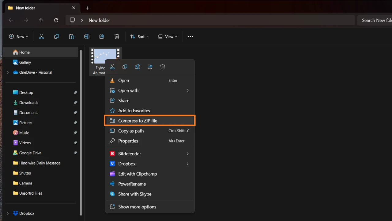 How to Make MOV Files Smaller? 1 compressing mov sile using zip
