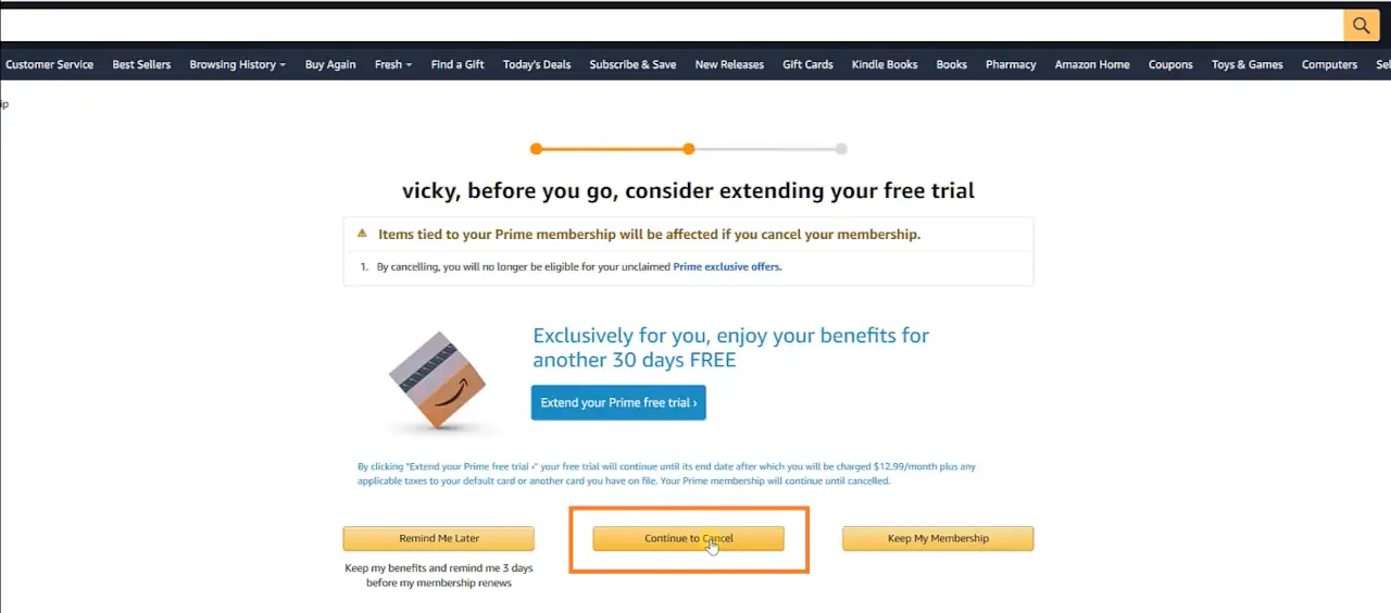How to Cancel Amazon Prime Membership? 5 continue to cancel amazon prime membership