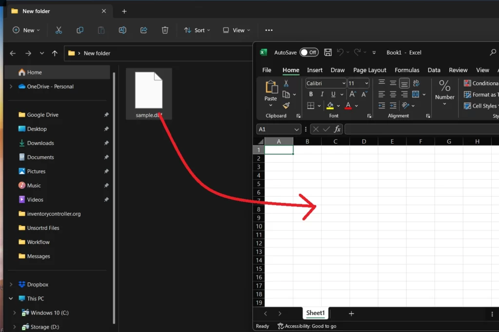 How to Open .DBF Files in Excel: Two Simple Methods 3 drag drop dbf file in excel
