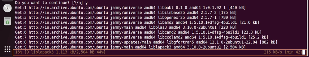 How to Install GIMP on Ubuntu 20.04 (Easy Guide) 3 gimp install in progress terminal