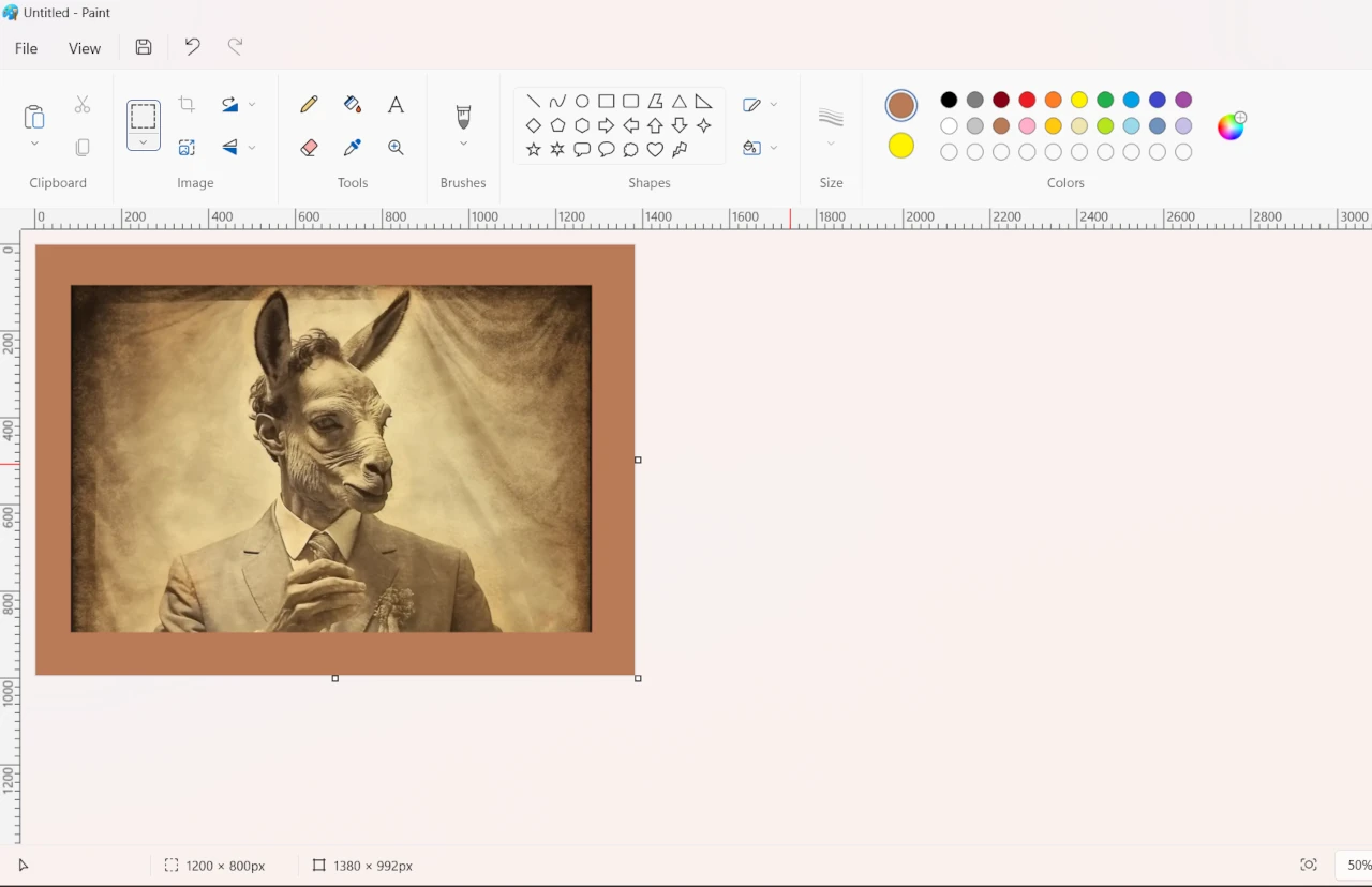 How to Create a Border in MS Paint 2 image frame in mspaint