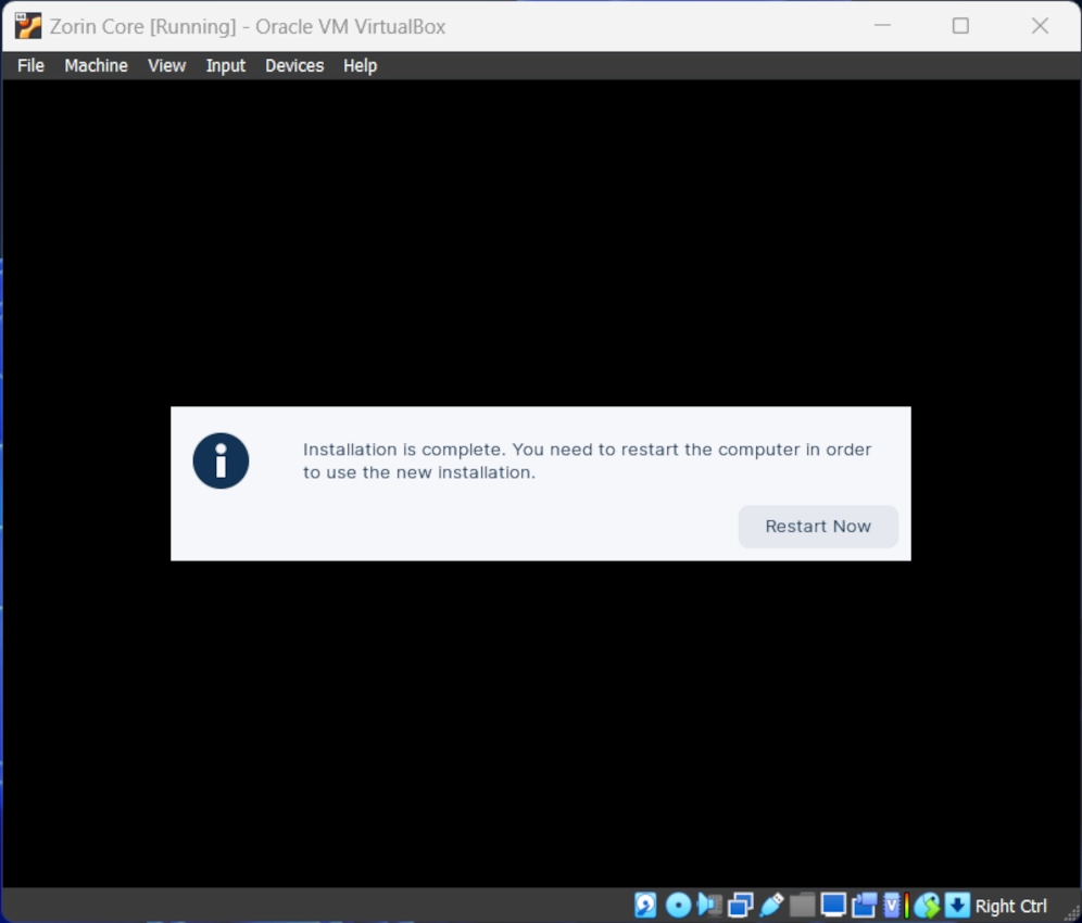 How to Install Zorin OS 16 in VirtualBox 10 installation complete