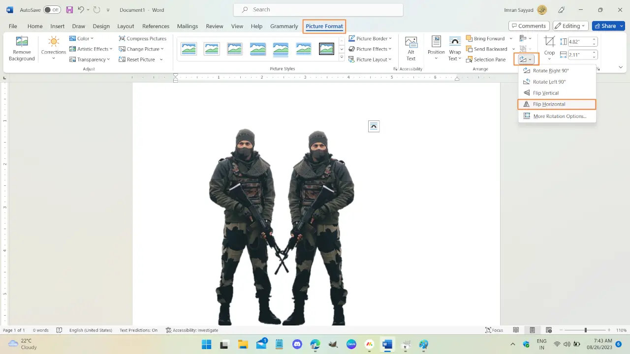 How to Mirror an Image Using Microsoft Word 2 mirrored image in ms word