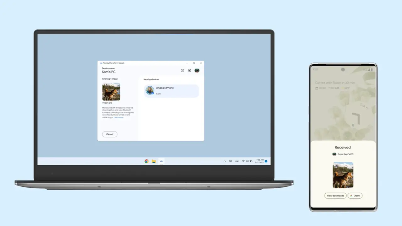 Sharing Files Easily With Google Nearby Share 1 nearby share from windows to android