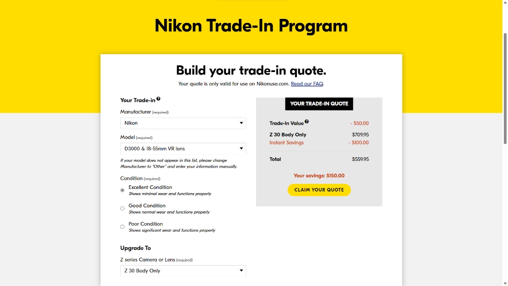 How to Trade In Nikon Camera Gears 3 nikon trade in valuation