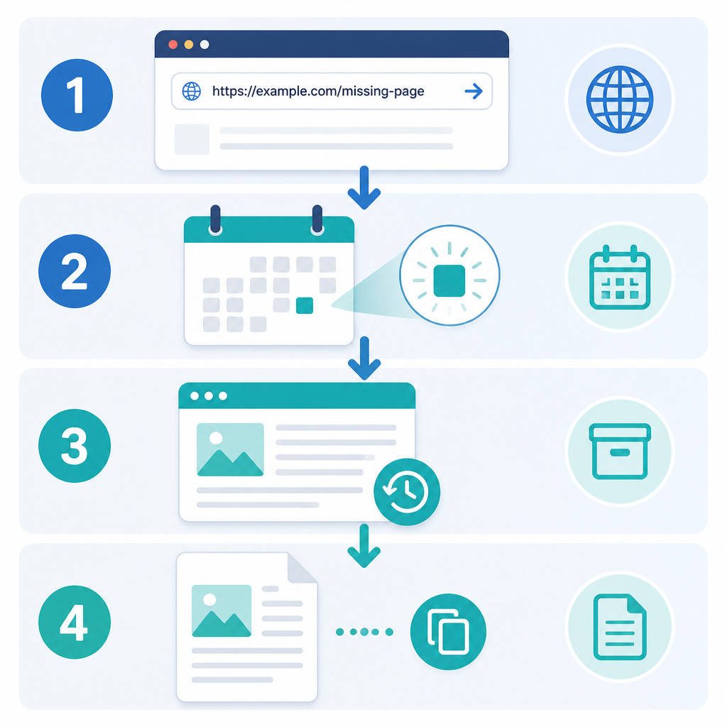 Steps for finding and recovering an archived web page