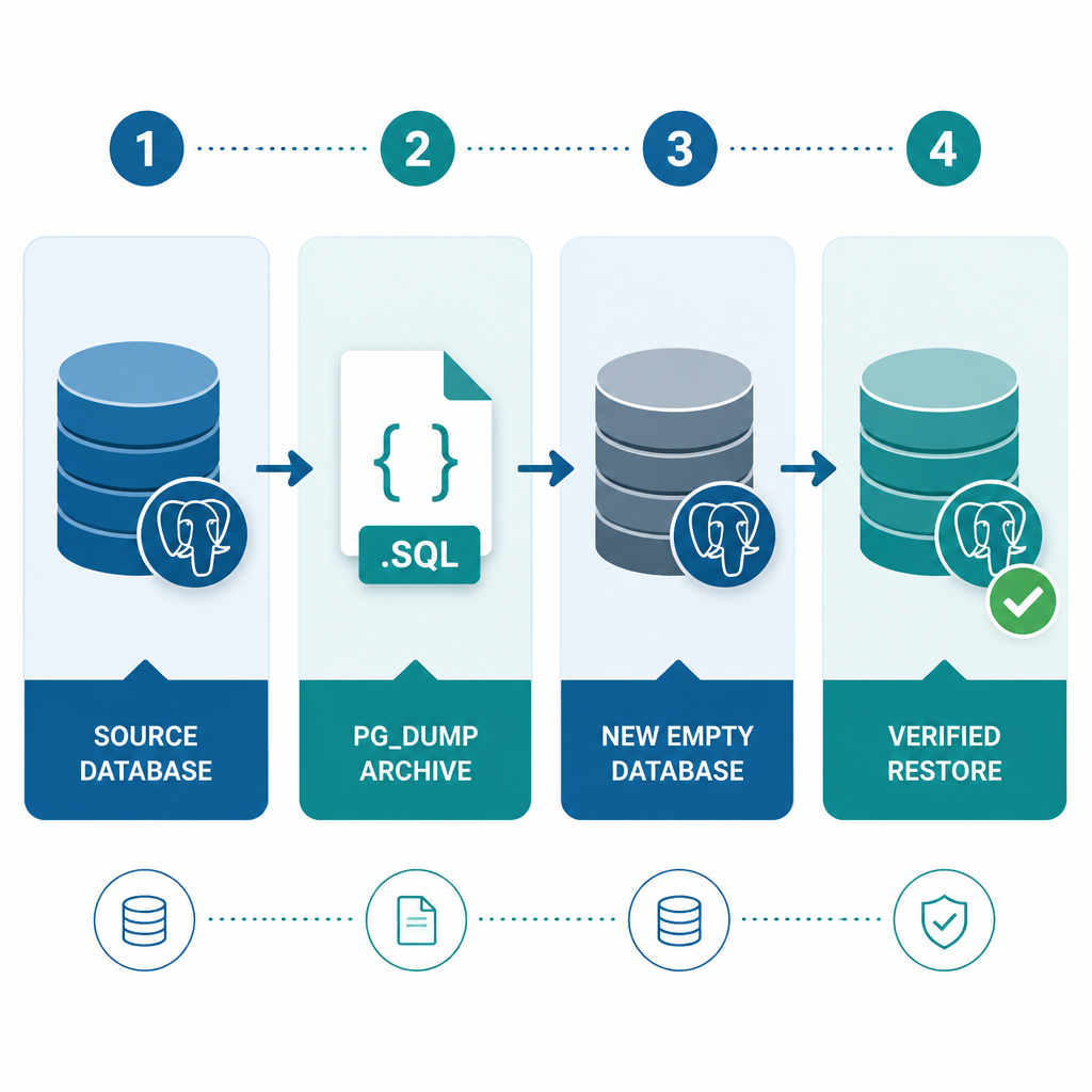 How to Back Up and Restore PostgreSQL with pg_dump and pg_restore 1 PostgreSQL backup and restore workflow using pg_dump and pg_restore