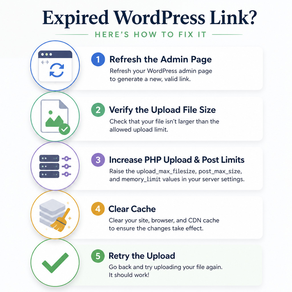 How to Fix “The Link You Followed Has Expired” in WordPress 1 Steps to fix an expired link error in WordPress