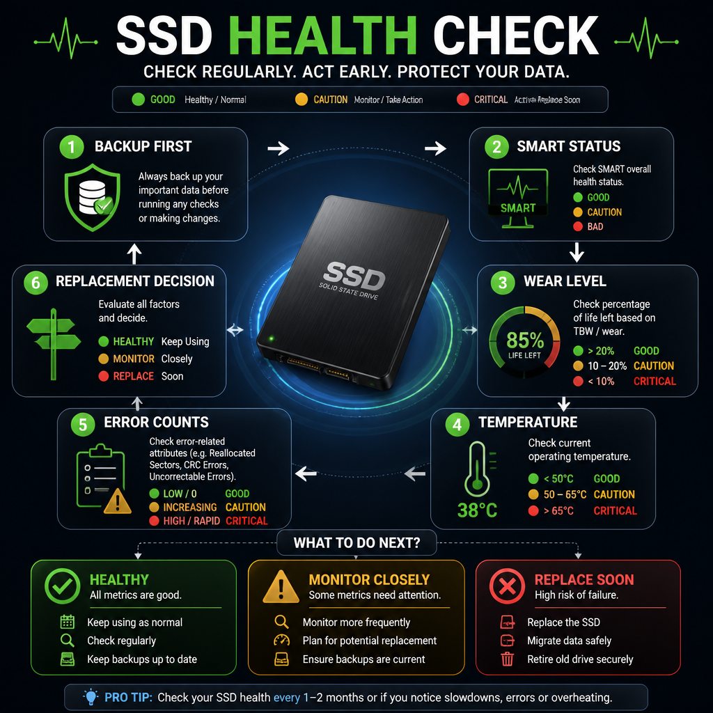 How to Check SSD Health on Windows, macOS, and Linux 1 SSD health check steps and warning indicators