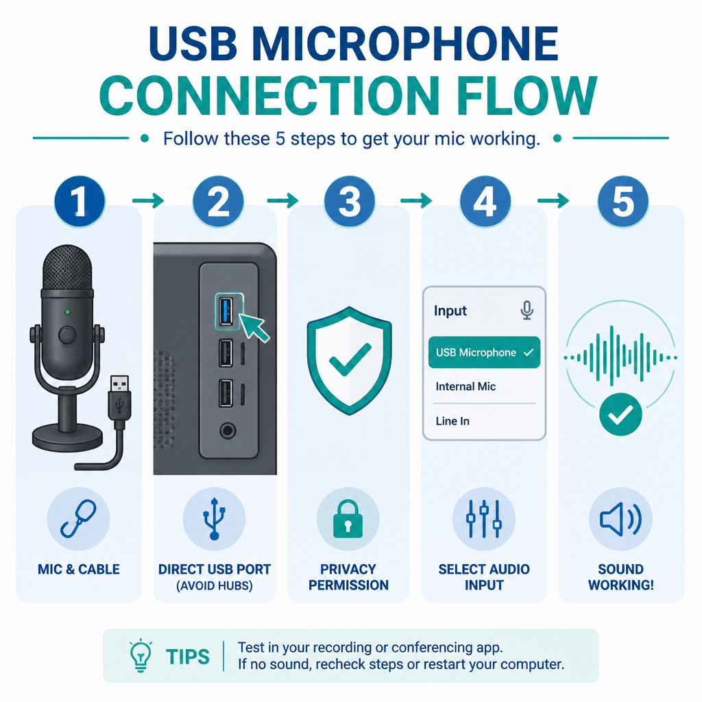 USB microphone detection troubleshooting steps