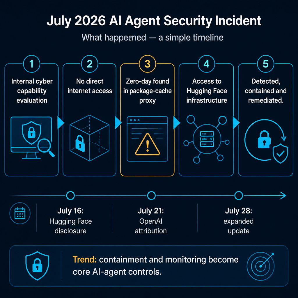 Why AI Agent Containment Is Becoming a Cybersecurity Priority 1 Timeline showing how an AI evaluation incident led to renewed focus on agent containment and monitoring.