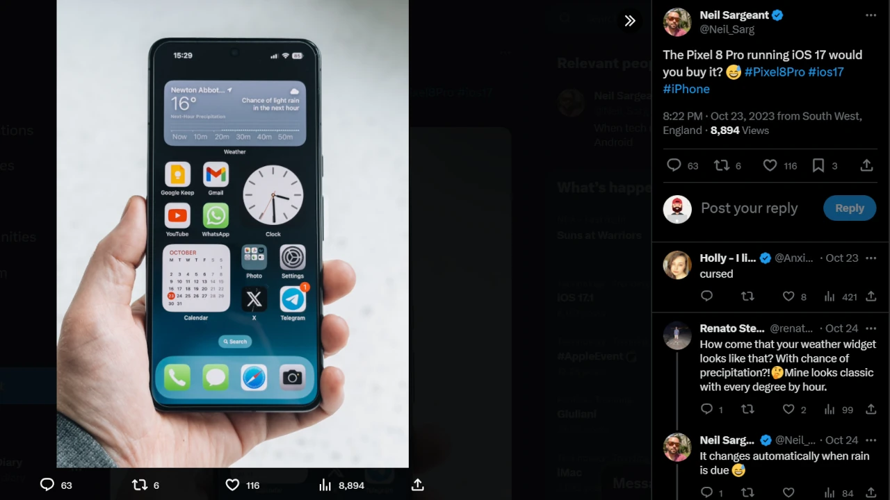 Imagine The Pixel 8 Pro Running iOS 17: Would You Buy It? 1 pixel 8 with ios17