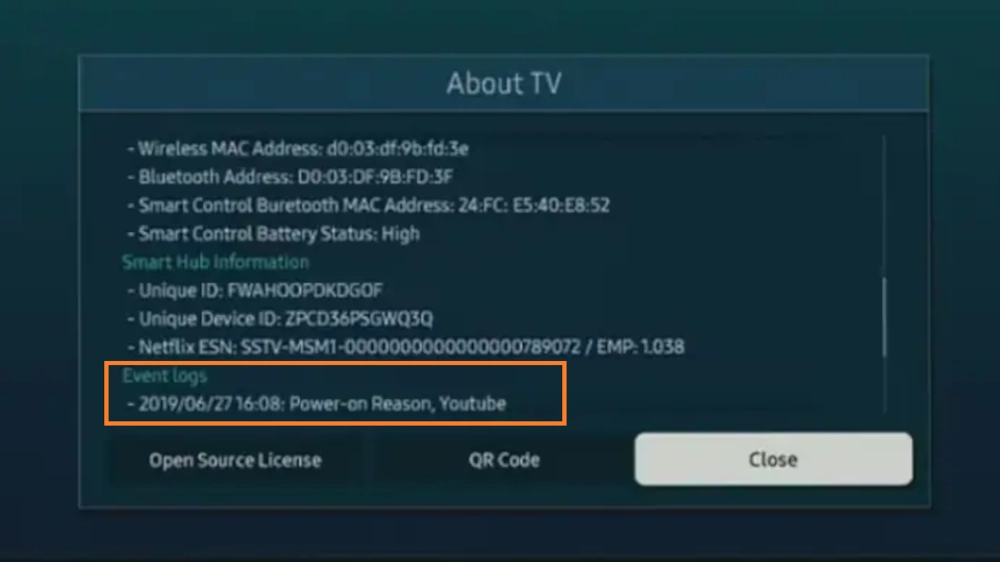 How To Fix Samsung TV Turning On By Itself In The Night? 1 samsung tv activity log