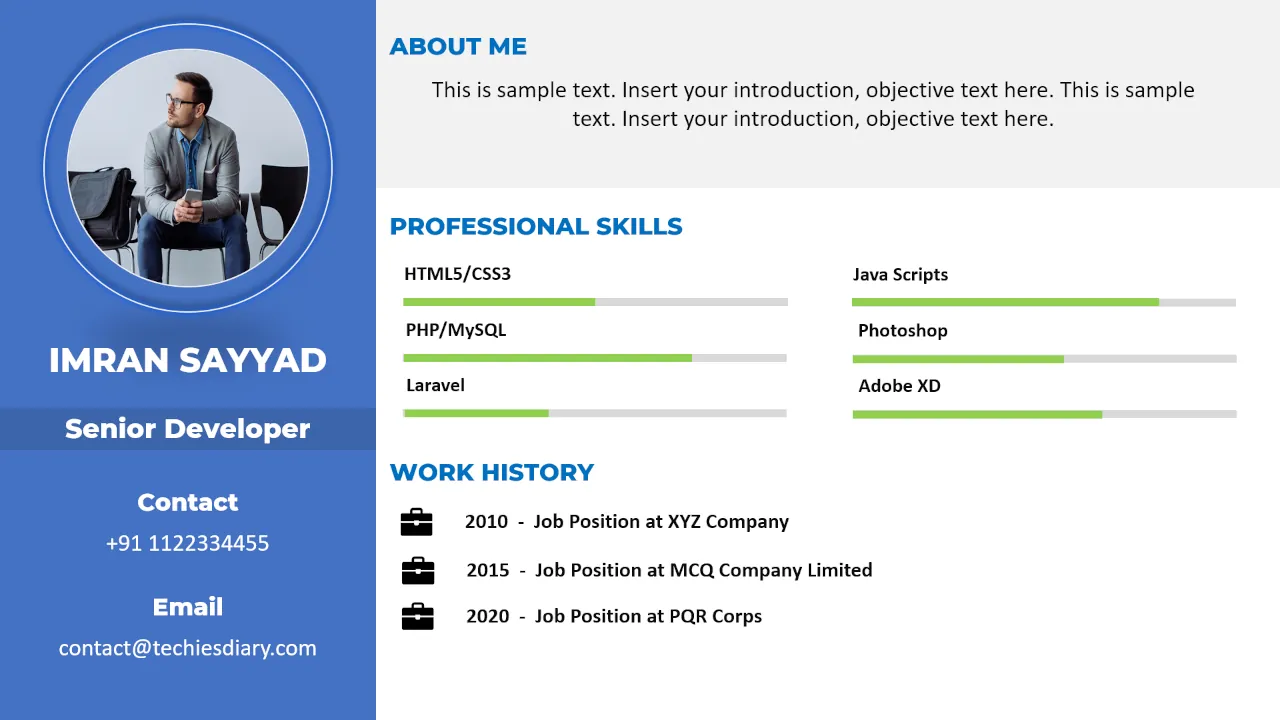 Creative Self-Introduction PowerPoint Template 2 self introduction ppt template page 1