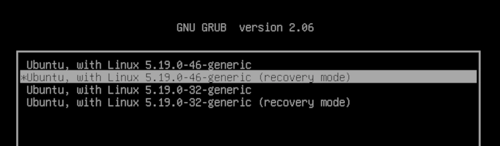 Fixing "Username is not in the sudoers file" Error in Ubuntu 22.04 Installed in Virtual Box 4 ubuntu recovery mode boot menu