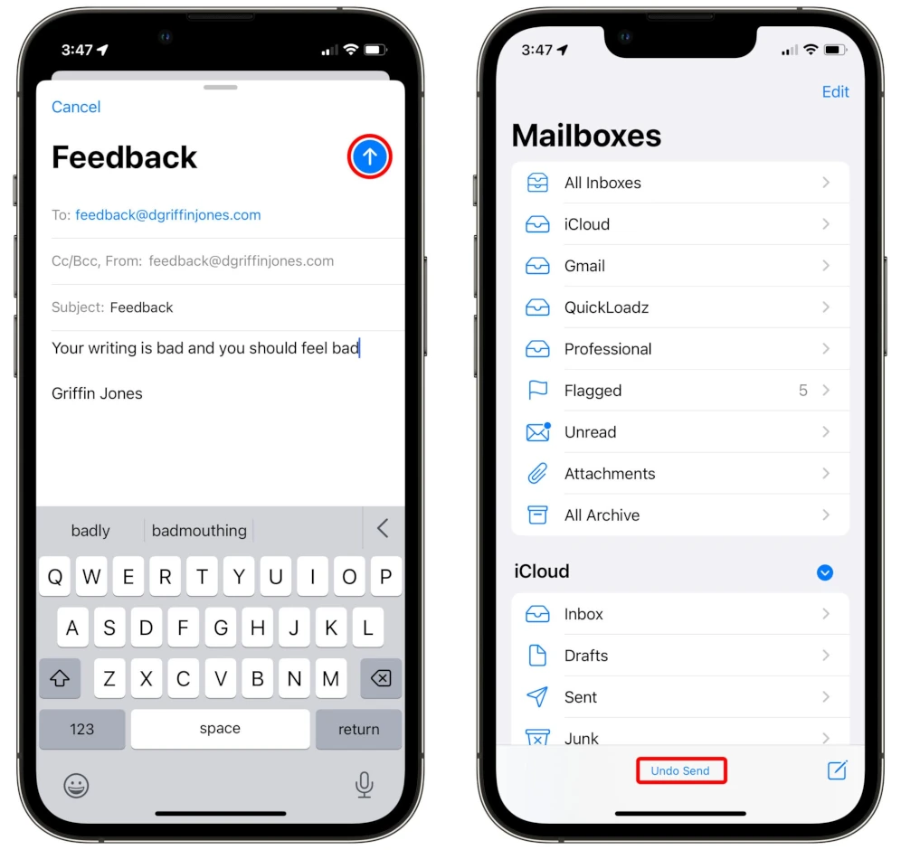 How to Unsend an Email on iPhone (Using send delay) 2 undo send emain in iphone